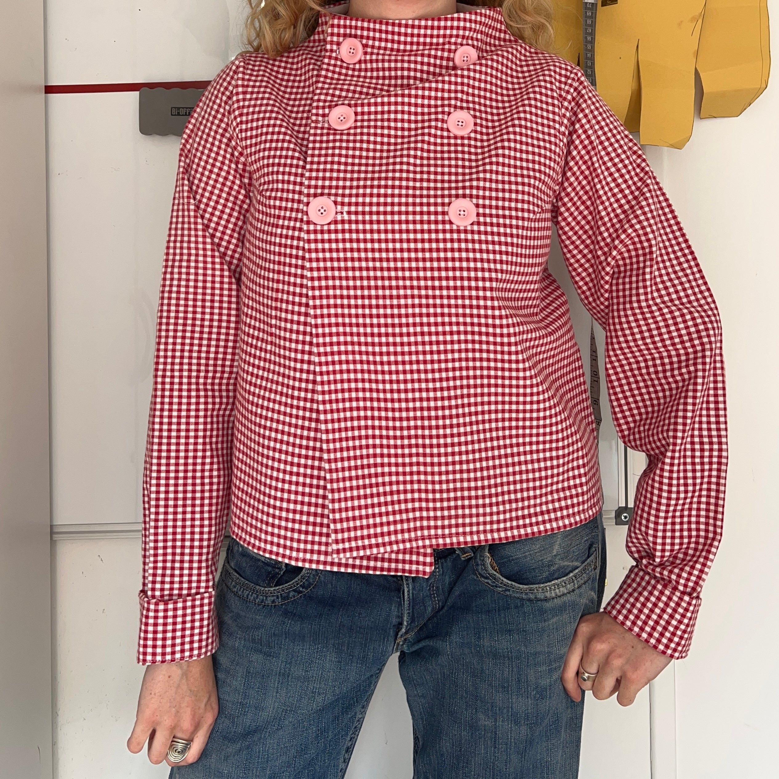 Peacoat style gingham jacket